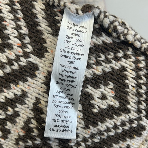 Maurices XL Beige and Red Patterned Cardigan Aztec Fair Isle Cotton Wool Blend - Picture 6 of 11